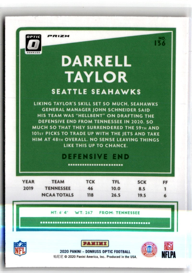 2020 Donruss Optic Pink Darrell Taylor