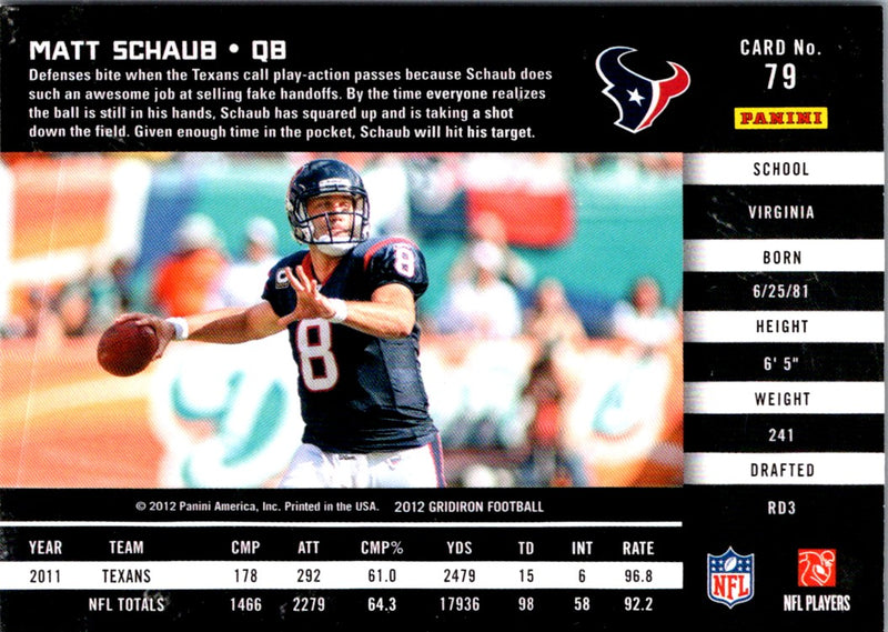 2012 Panini Gridiron Matt Schaub