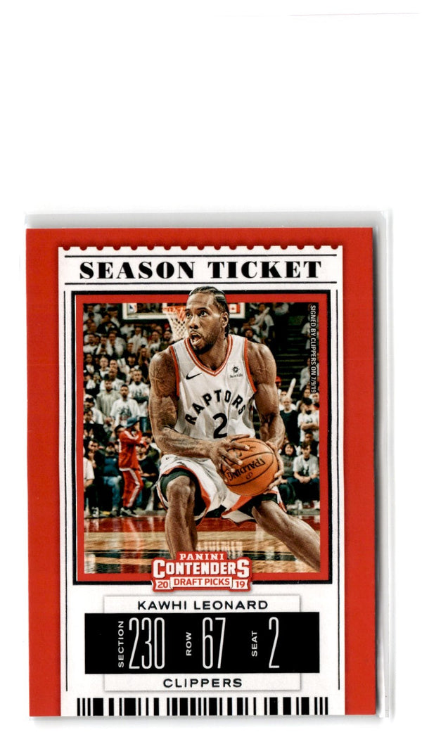 2019 Panini Contenders Draft Picks Ticket Red Foil Kawhi Leonard #26