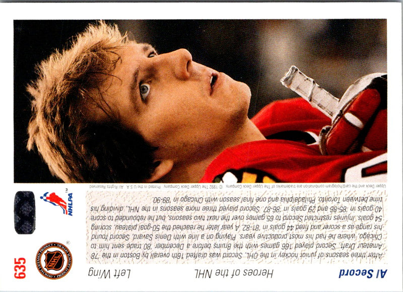 1991 Upper Deck Al Secord