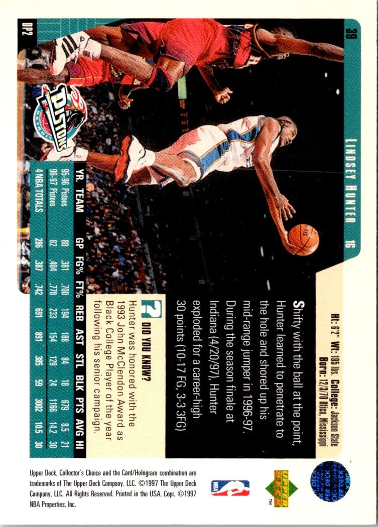 1997 Collector's Choice Lindsey Hunter