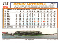 1992 Topps Traded Kevin Mitchell #74T