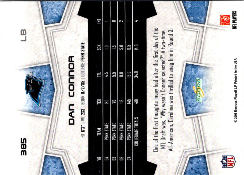 2008 Score Dan Connor