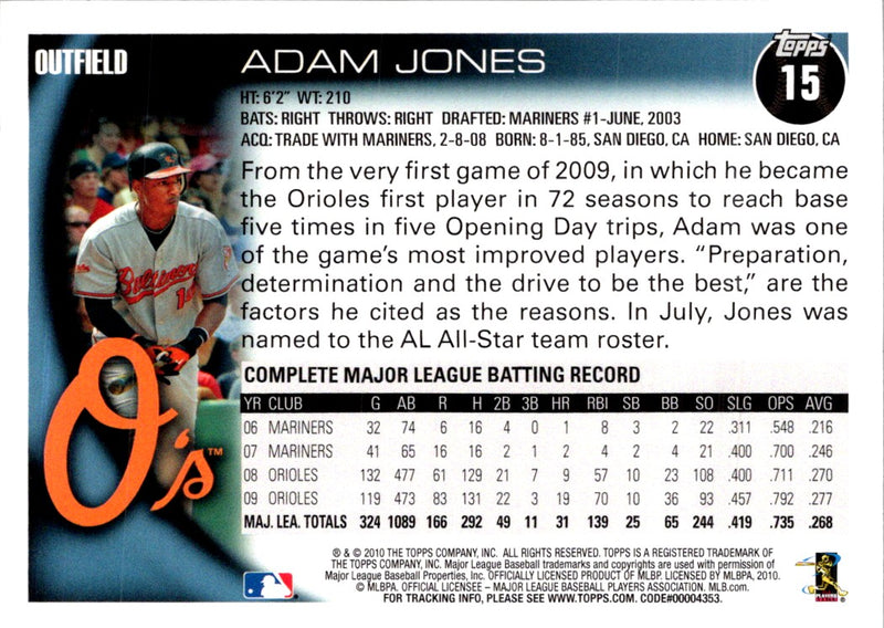 2010 Topps Opening Day Adam Jones