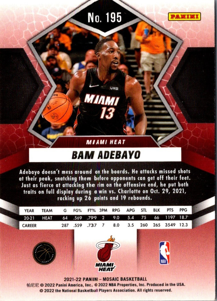 2021 Panini Mosaic Bam Adebayo