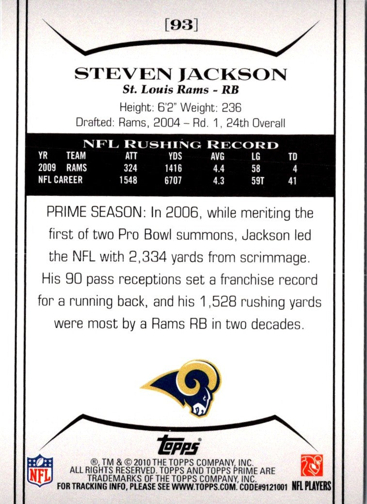 2010 Topps Prime Steven Jackson