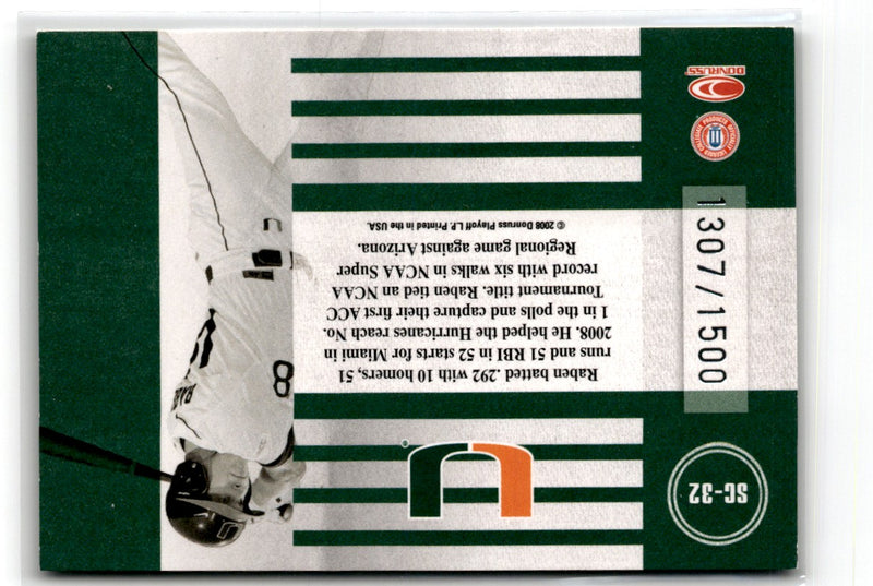 2008 Donruss Elite Extra Edition College Ties Green Carlos Gutierrez/Dennis Raben