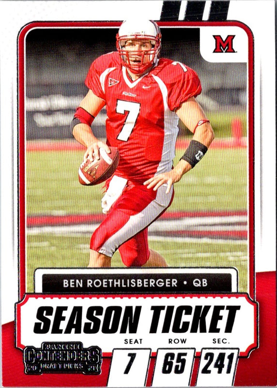 2021 Panini Contenders Draft Picks Game Ticket Red Ben Roethlisberger #12