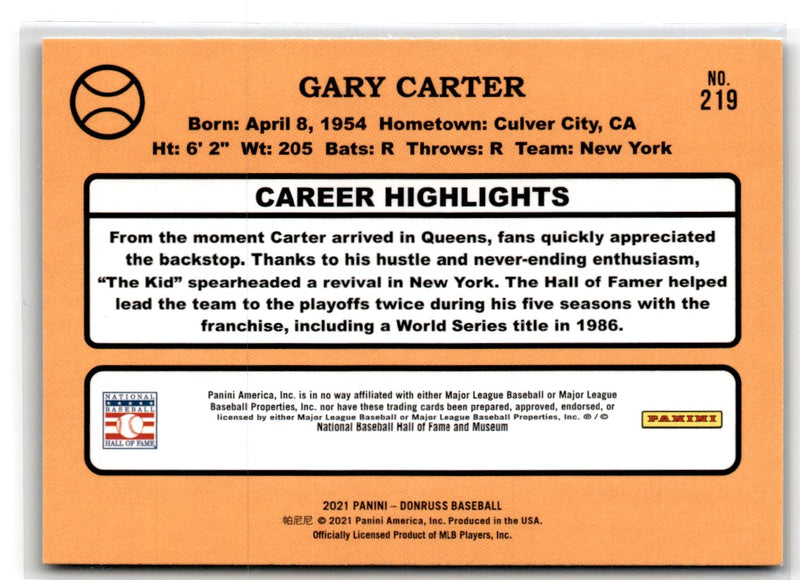 2021 Donruss Holo Blue Gary Carter