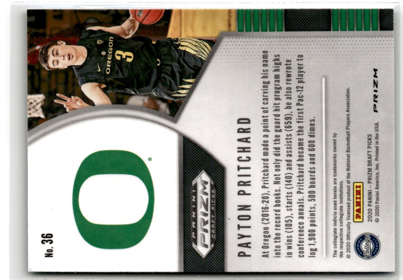 2020 Panini Prizm Draft Picks Collegiate Green Payton Pritchard