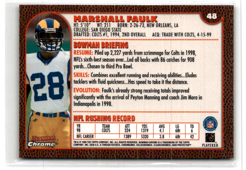 1999 Bowman Chrome Marshall Faulk