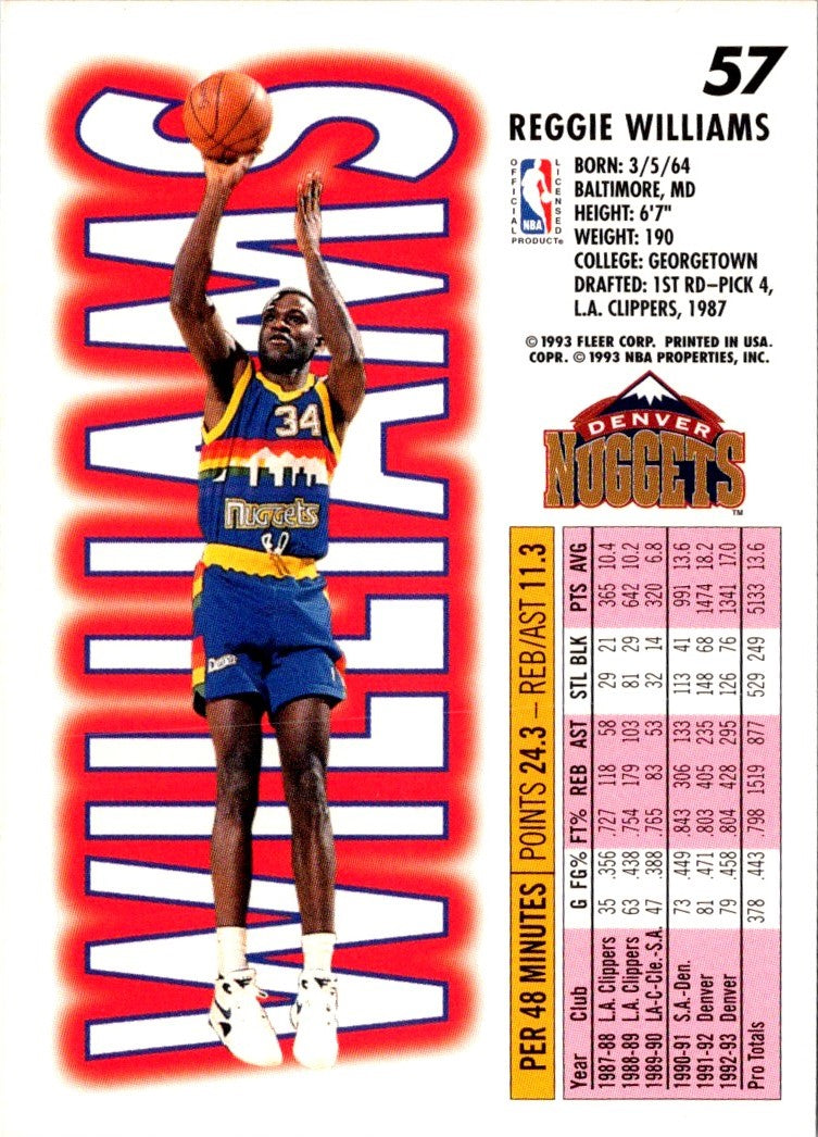 1993 Fleer Reggie Williams