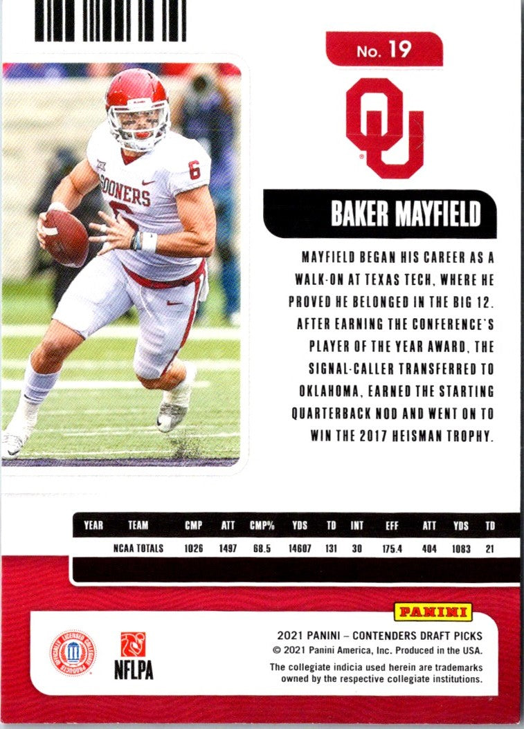 2021 Panini Contenders Draft Picks Game Ticket Red Baker Mayfield