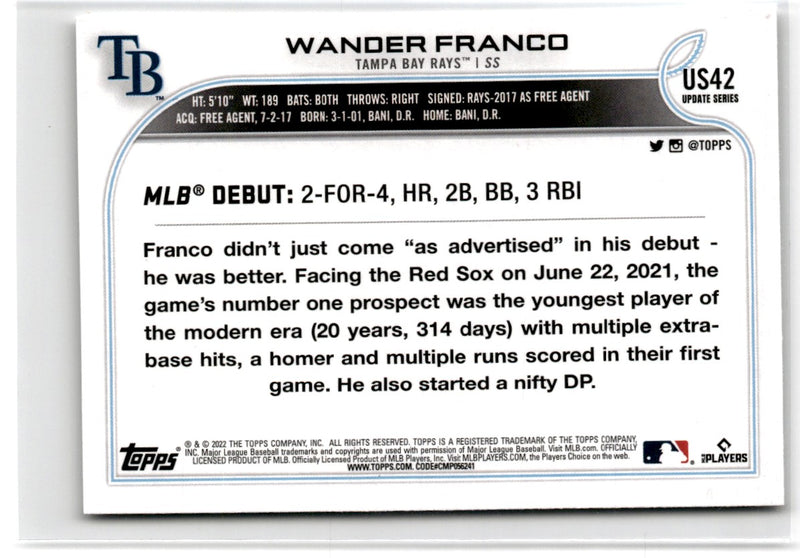 2022 Topps Update Wander Franco