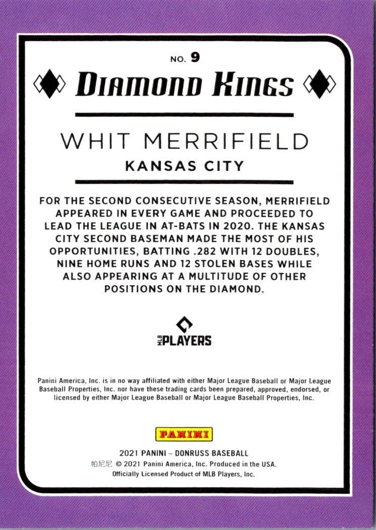 2021 Donruss Holo Purple Whit Merrifield