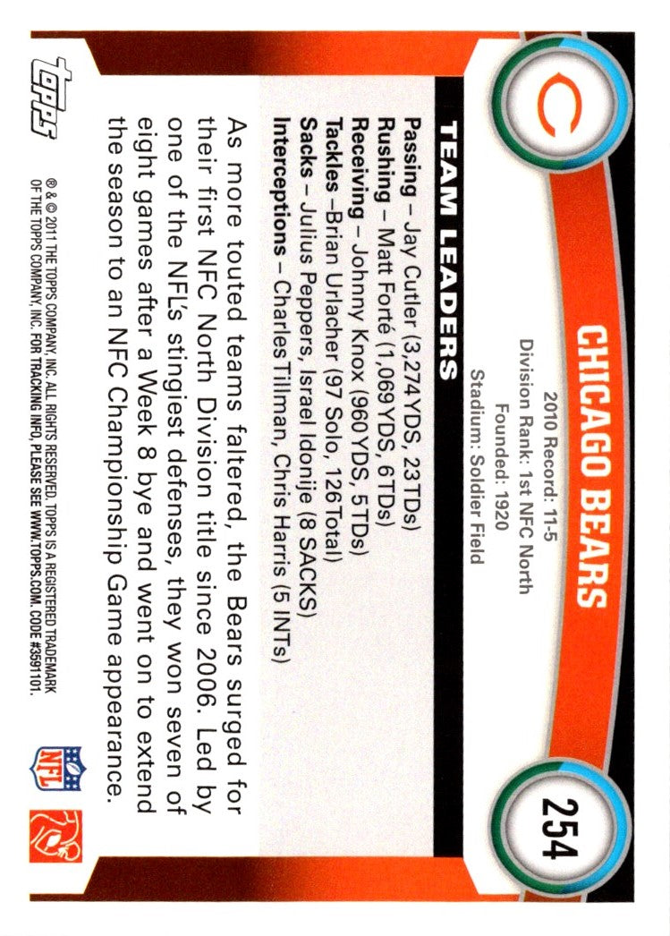 2011 Topps Chicago Bears (Julius Peppers/Henry Melton)