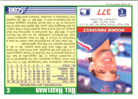 1991 Score Bill Haselman #377 Rookie