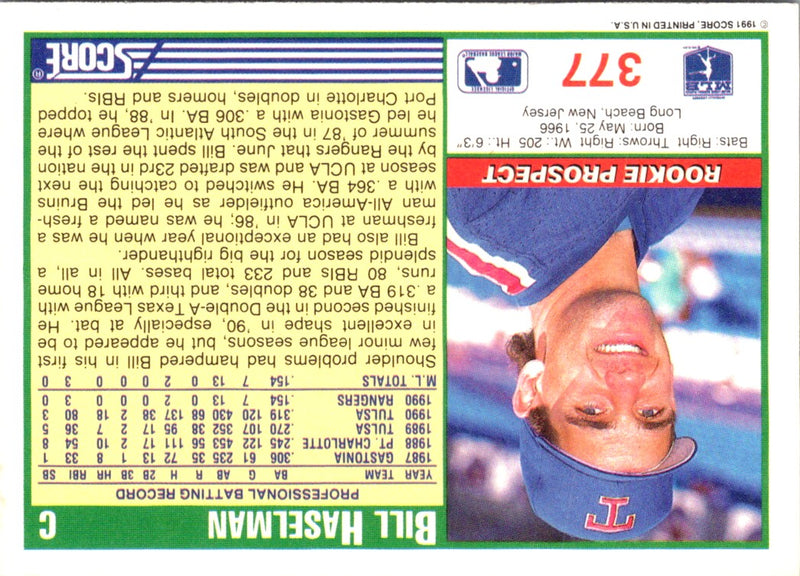 1991 Score Bill Haselman