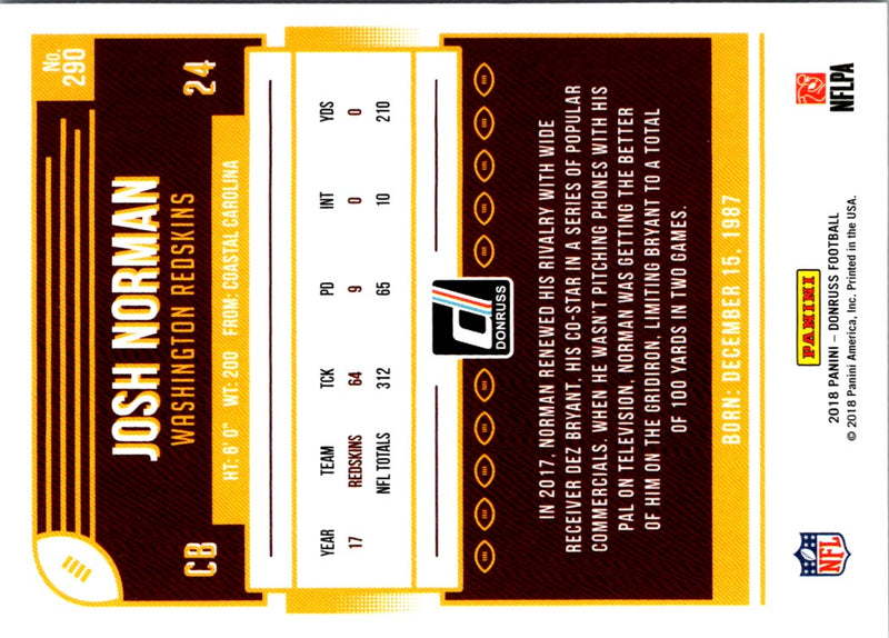 2018 Donruss Josh Norman