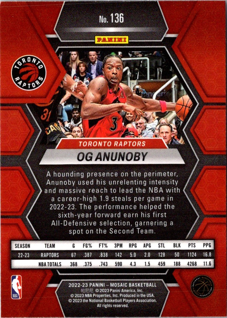 2022 Panini Mosaic OG Anunoby