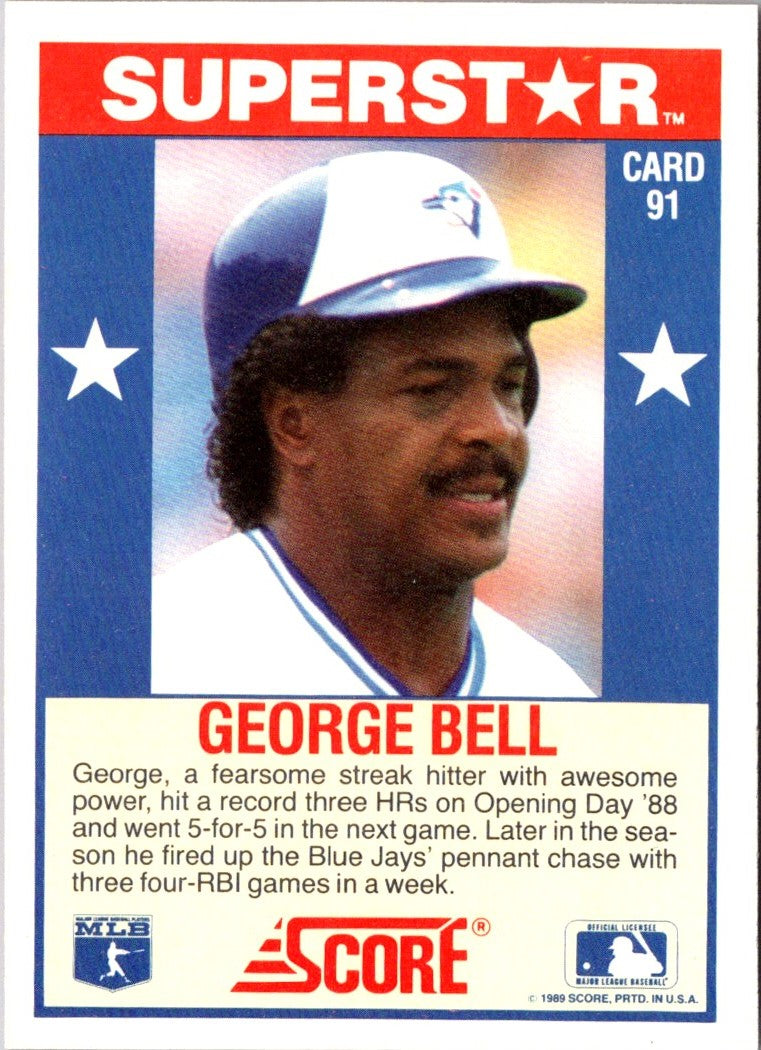 1989 Score Baseball's 100 Hottest Players George Bell