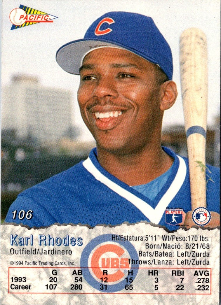 1994 Pacific Crown Collection Karl Rhodes