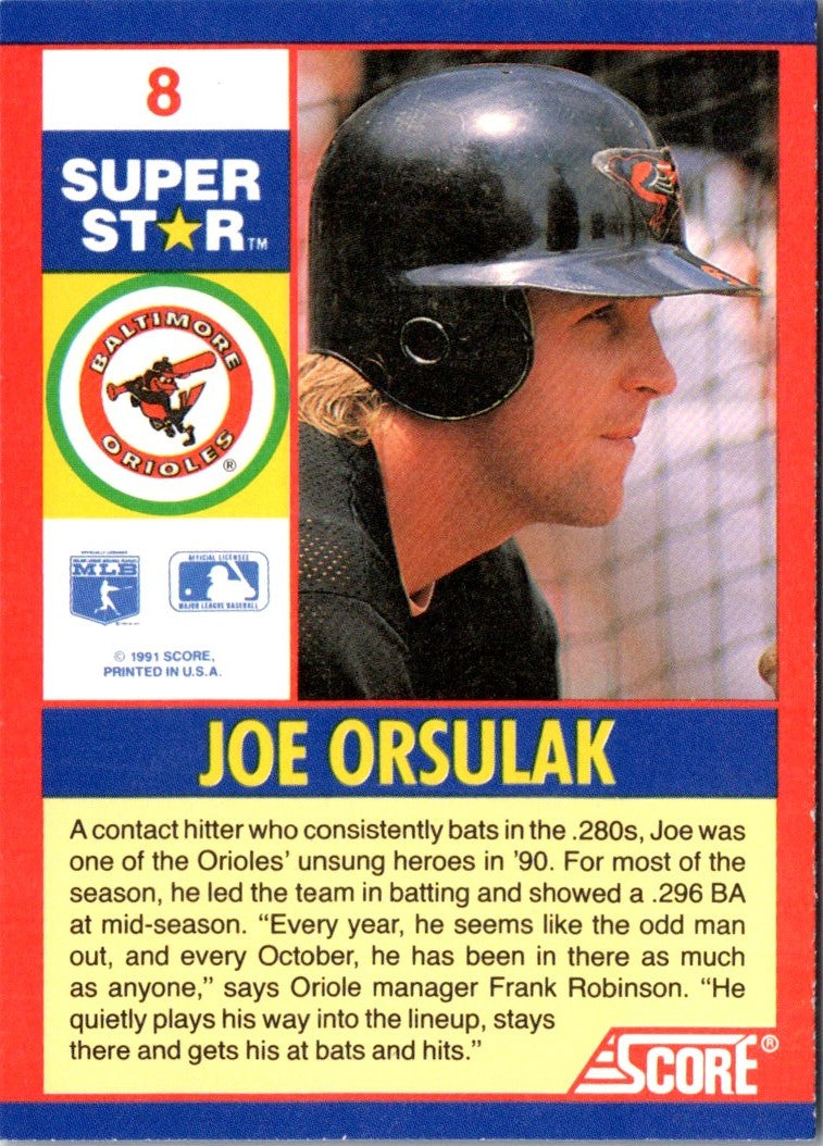 1991 Score 100 Superstars Joe Orsulak