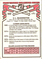 1981 Donruss U.L. Washington #460