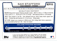 2012 Bowman Chrome Prospects Sam Stafford #BCP115