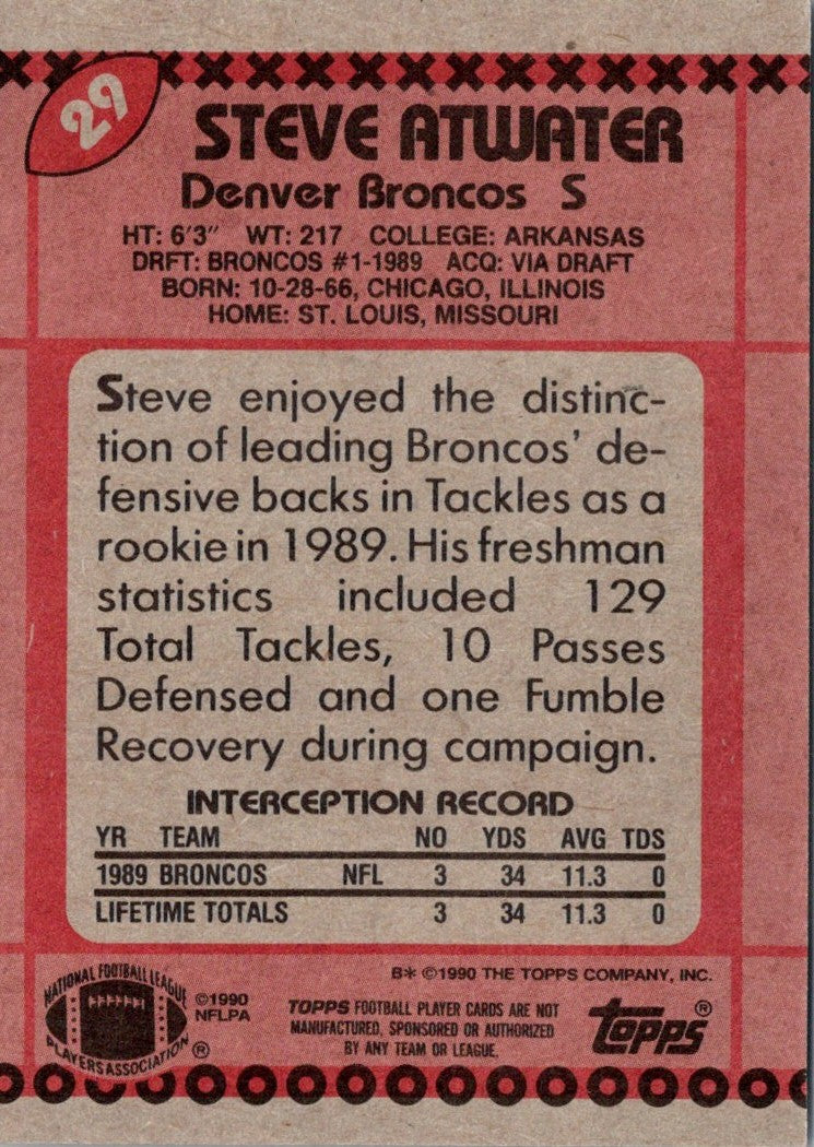 1990 Topps Steve Atwater
