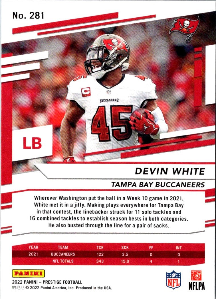 2022 Panini Prestige Devin White