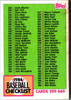1984 Topps Nestle Checklist 529-660 #646