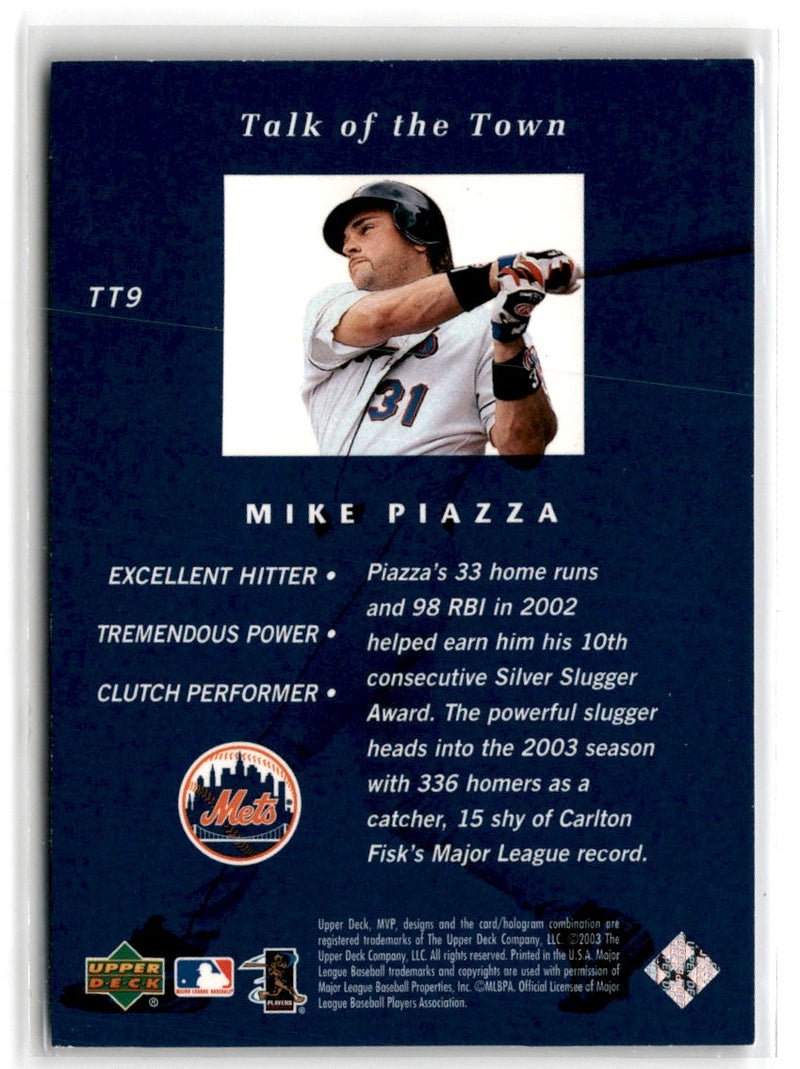 2003 Upper Deck MVP Talk of the Town Mike Piazza