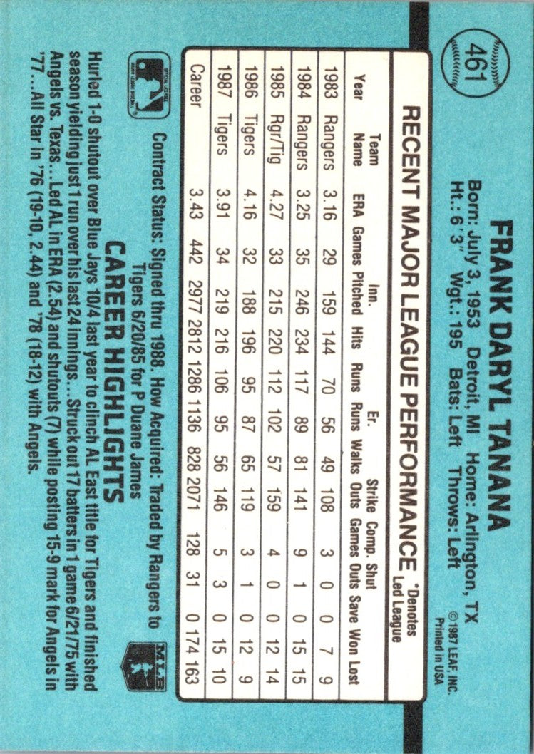 1988 Donruss Frank Tanana