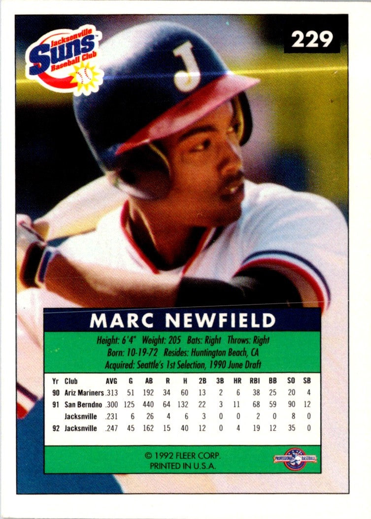 1992 Fleer Excel Marc Newfield