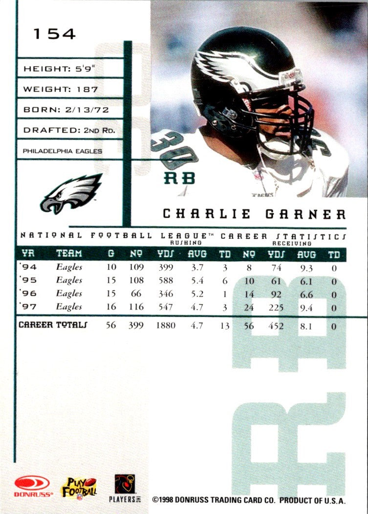 1998 Leaf Rookies & Stars Charlie Garner