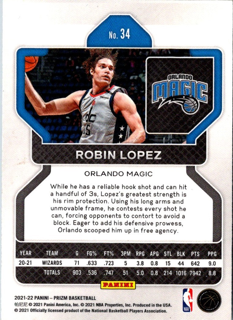 2021 Panini Prizm Blue Robin Lopez