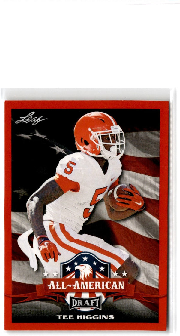 2020 Leaf Draft Red Tee Higgins #69