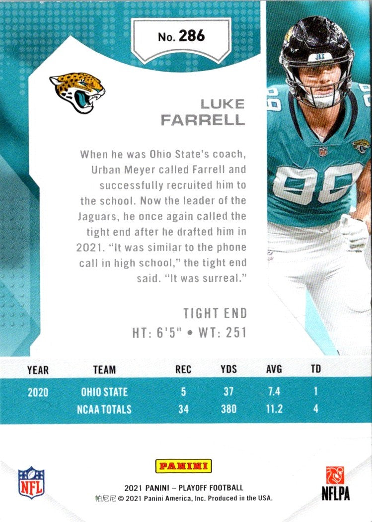 2021 Panini Playoff Luke Farrell