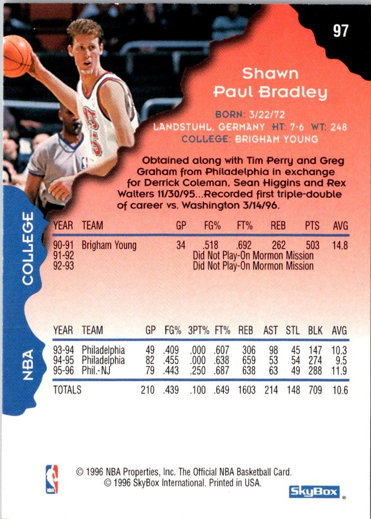 1996 Hoops Shawn Bradley