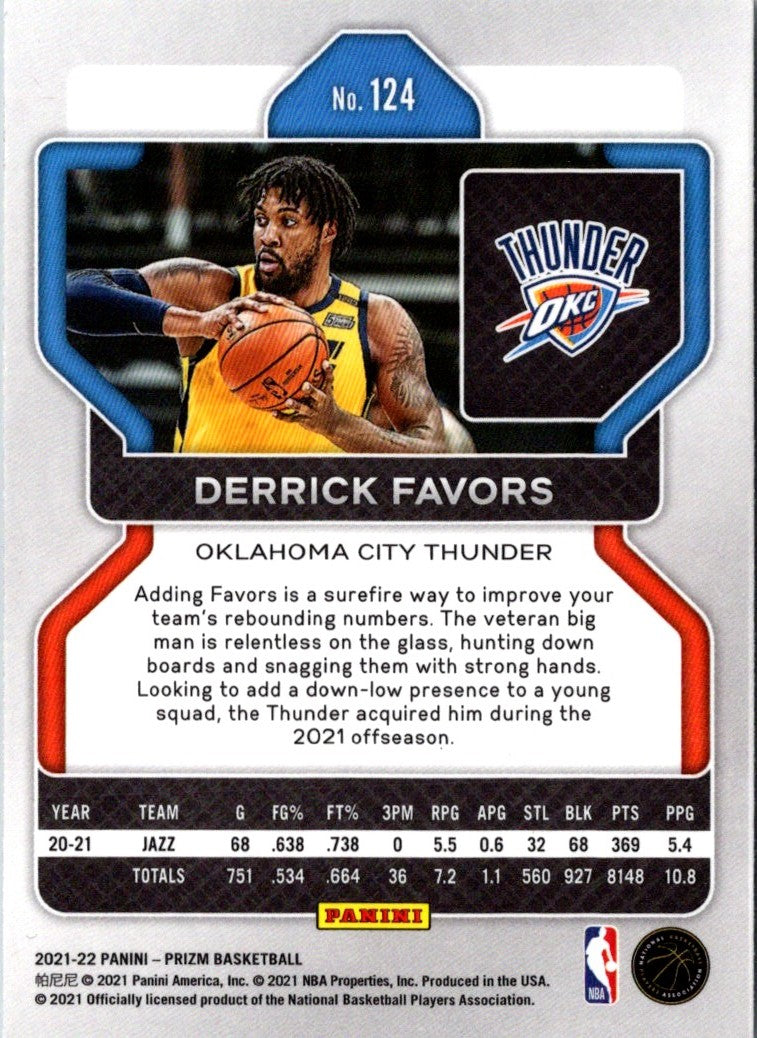 2021 Panini Prizm Blue Derrick Favors