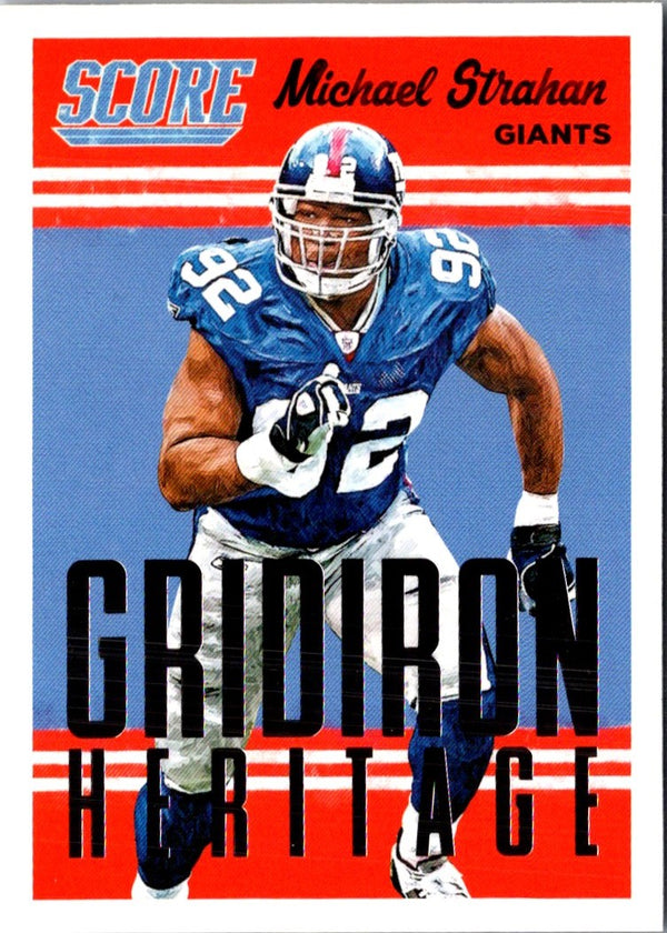 2015 Score Gridiron Heritage Red Michael Strahan #22