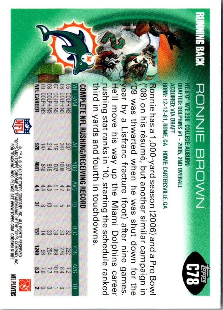 2010 Topps Chrome Ronnie Brown