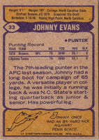 1979 Topps Johnny Evans #33 Rookie