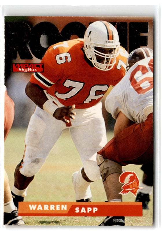 1995 SkyBox Impact Warren Sapp #179 Rookie