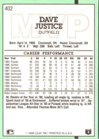 1991 Donruss Dave Justice #402