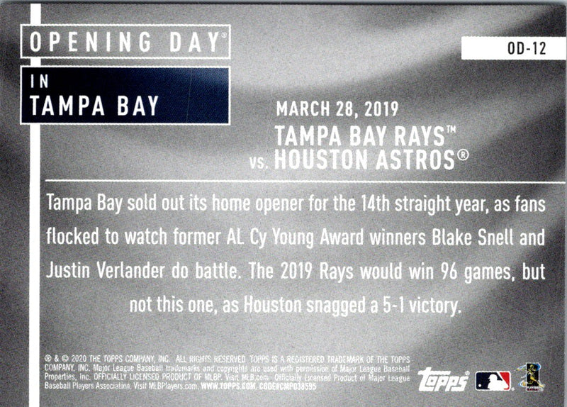 2020 Topps Opening Day Tampa Bay Rays