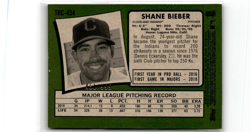 2020 Topps Heritage Spring Mega Box Chrome Exclusives Shane Bieber