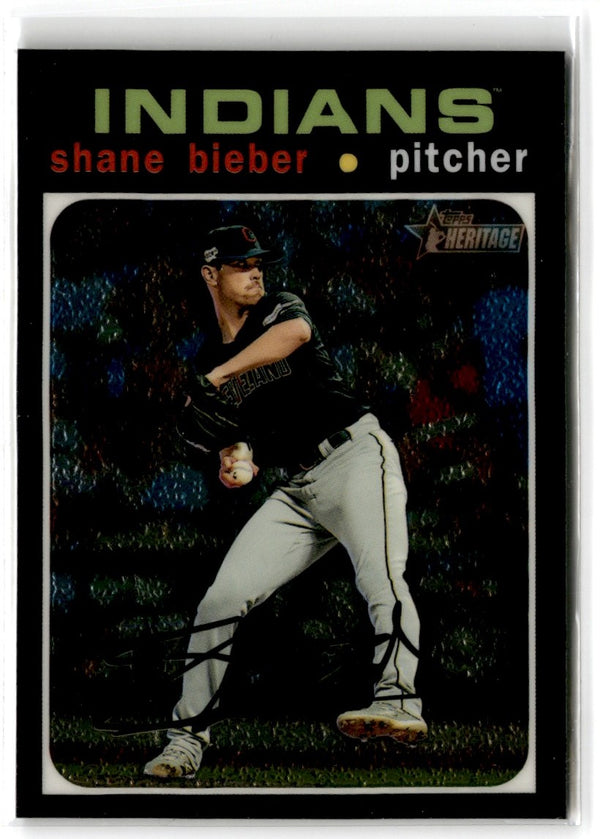 2020 Topps Heritage Spring Mega Box Chrome Exclusives Shane Bieber #THC-454 /999