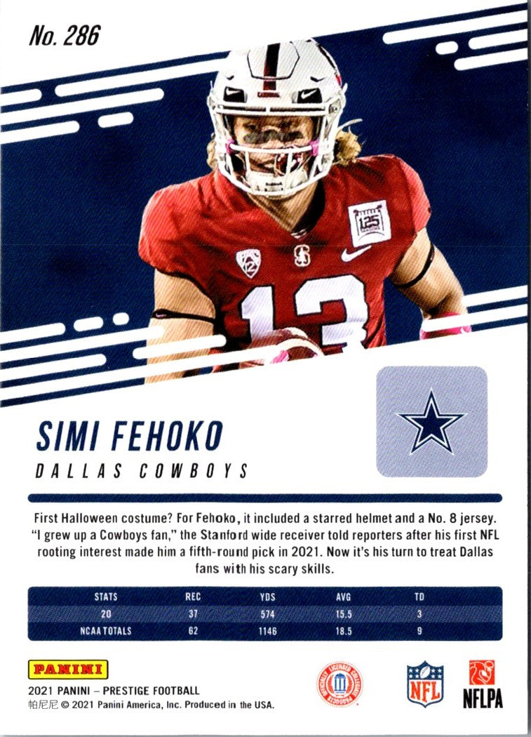 2021 Panini Prestige Simi Fehoko